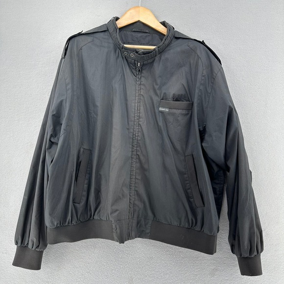 VTG Members Only Black Racer Jacket Mens 3X Lightweight Zip Up Collar 90s 1990s - Picture 2 of 11